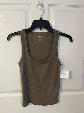 American Eagle Outfitters Women's Ribbed Tank Top in Brown